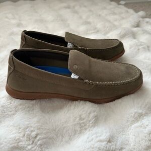 NWT Clarks Men's Flexway Step Olive Suede Slip-On Loafers- 10 M